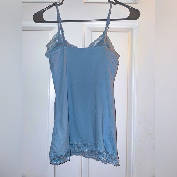 Cute Baby Blue Top with Matching Lace Details - Picture 2 of 4